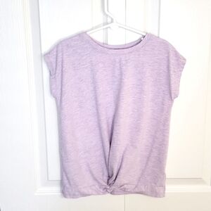 Cat & Jack Knotted Tee Short Sleeve Crew Neck Heathered Lavender S6 -6X